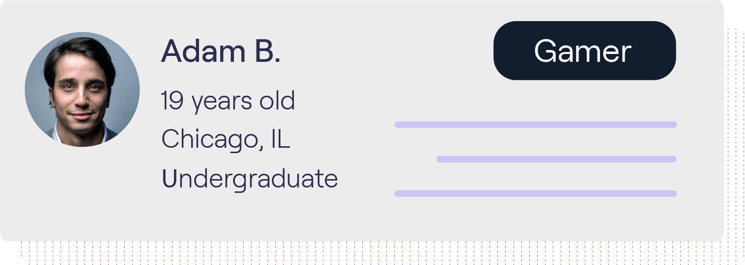 Audience gamer profile card